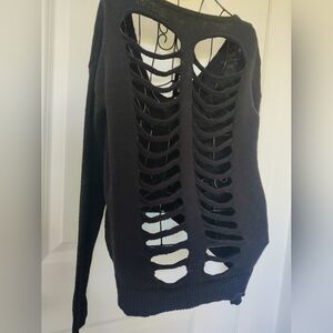 🩻🏴‍☠️💀NWT Express Black Knit Skeleton Sweater